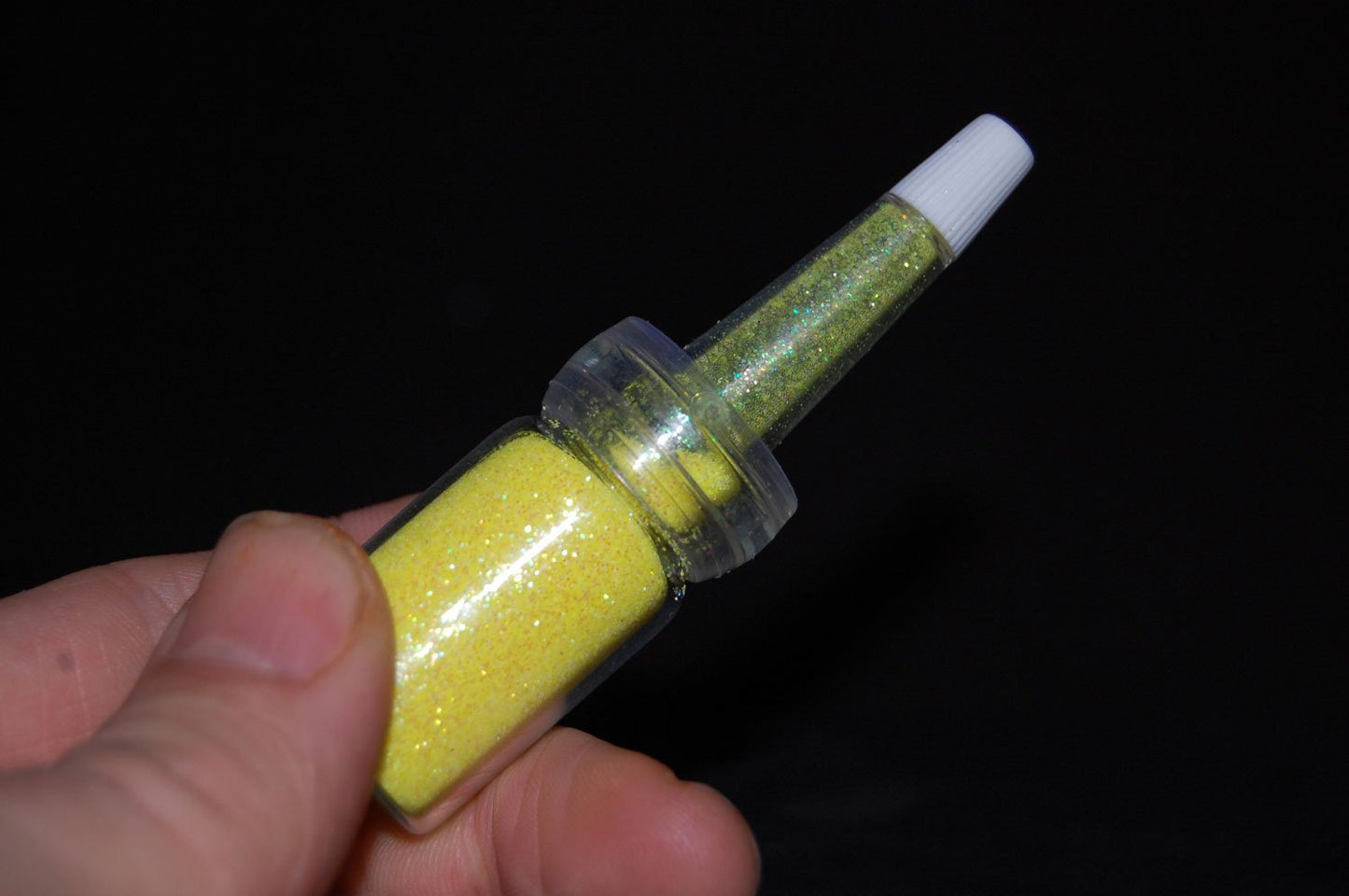 UV Blacklight Reactive Cosmetic Face & Body Glitter Powder (10 Gram Jars) (UV Lemon Yellow)