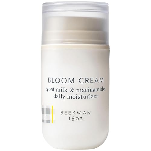 Beekman 1802 Bloom Cream Goat Milk Face Moisturizer with Niacinamides - Lightweight Daily Moisturizer, Deeply Hydrating, Nourishes Skin Barrier, Safe