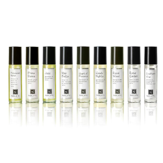 Nabila K Roll-On Perfume Oil Set of 9 with Essential Oils for Women | Alcohol-Free, Organic, Long-Lasting Fragrance | Travel Size, TSA Approved | 0.33 Beauty & Personal Care Nabila K