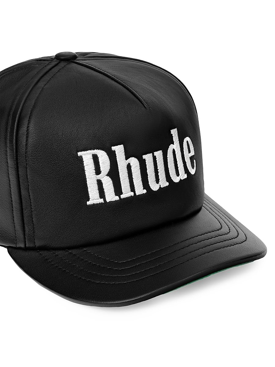 Rhude, Logo Leather Hat, Black