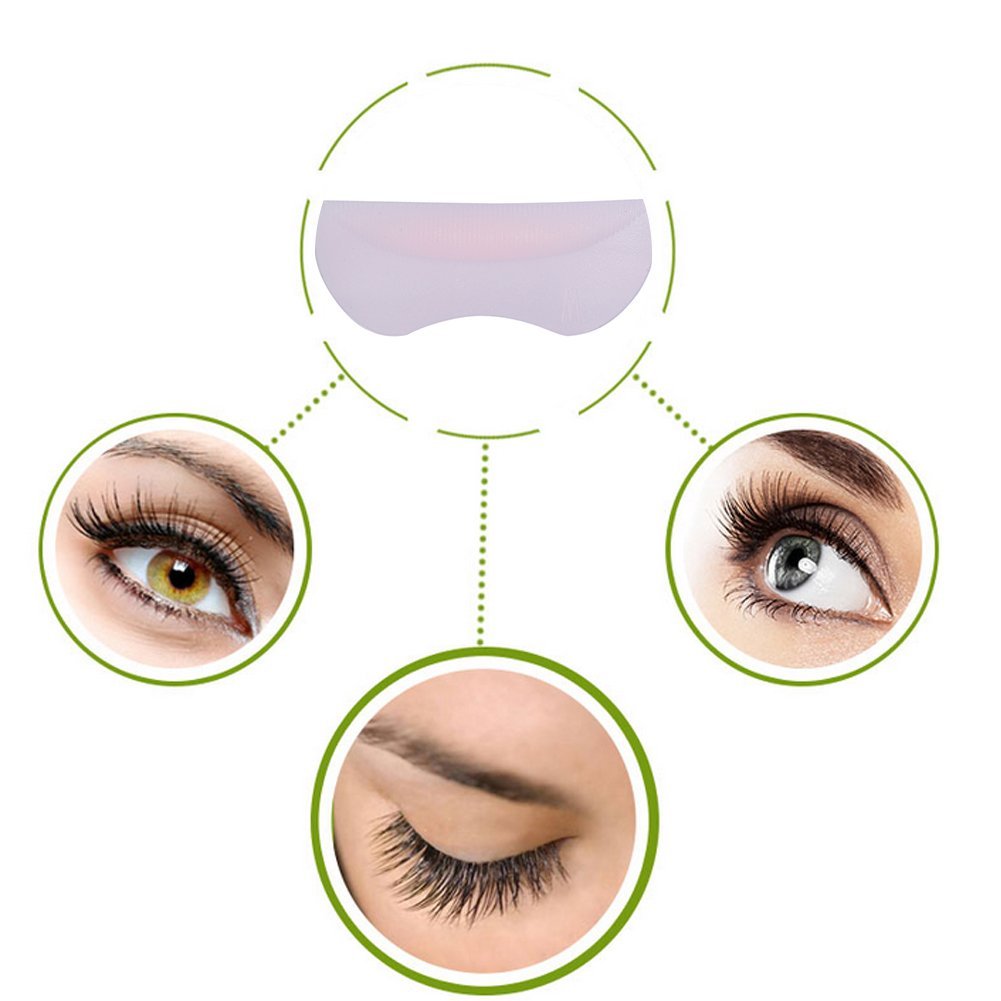 5Pairs/Set Silicone Eyelash Perming Curler, 3D Eyelash Perming Curling Pad Patch Eyelash Pad False Lashes Extension Makeup Tool for Eyelash Perm