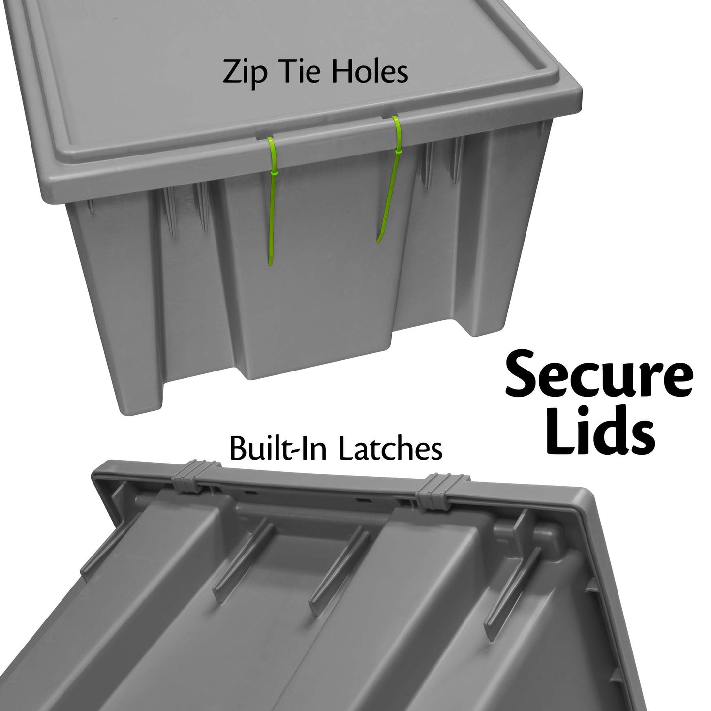 Akro-Mils 35185 Nest and Stack Plastic Storage Container and Distribution Tote, (18-Inch L x 11-Inch W x 9-Inch H), Gray, (6-Pack)