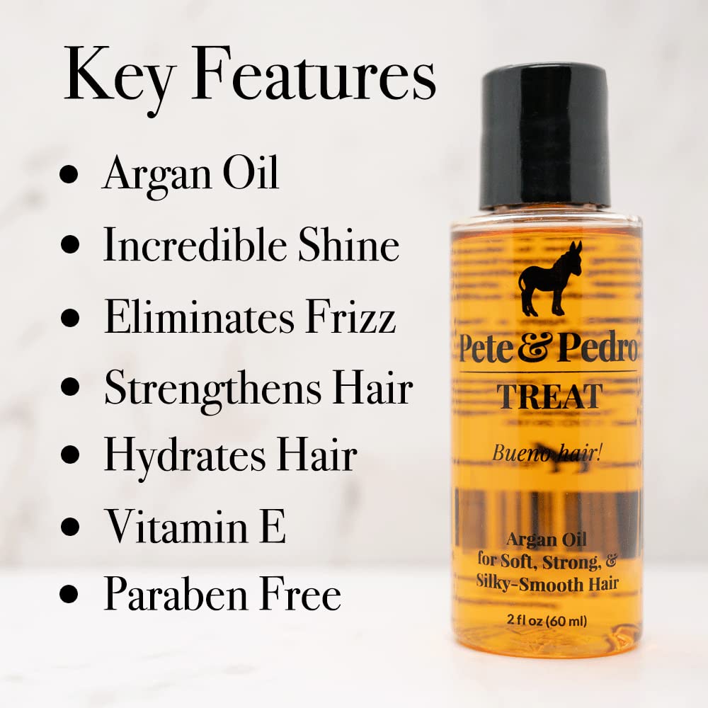 Pete & Pedro TREAT - Argan Oil Moisturizing Hair Treatment | Keeps Hair Soft, Strong, Frizz-Free, Silky, & Shiny | Helps Dry & Damaged Skin, Nails,