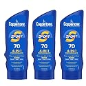 Coppertone Sport 4-in-1 Performance Sunscreen Lotion, Broad Spectrum SPF 70, Water Resistant and Sweat Resistant, 7 fl oz (Pack of 3)
