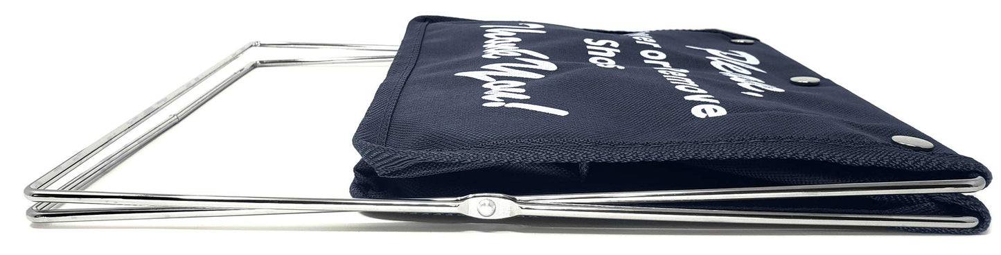 Mediz Foldable Shoe Cover Holder (Blue) with Bonus: 1 Door Hanger with Designs on Front and Back - Please Use Shoe Covers
