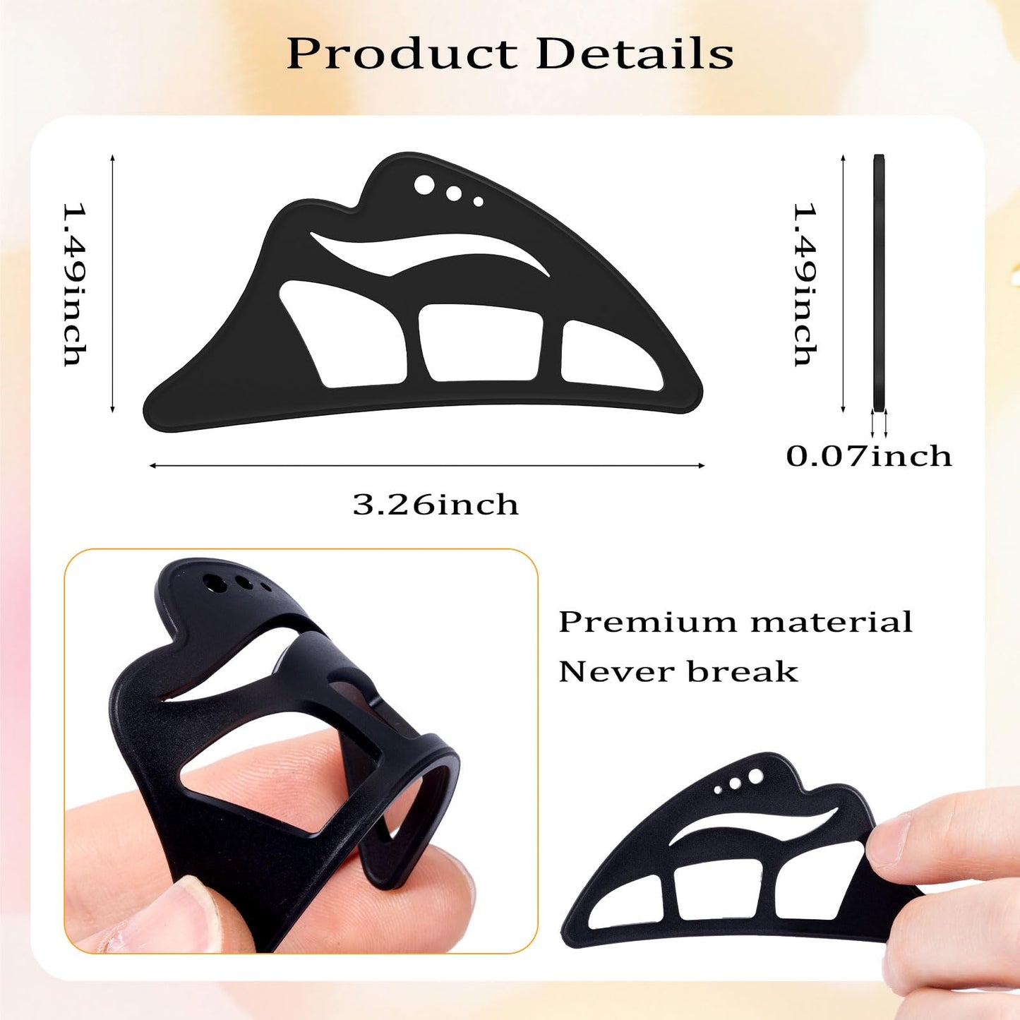 NFAMRZCAR 2PC Eyeshadow Stencil 5 in 1 Silicone Eyeshadow Tool,Reusable Eye Makeup Aid Stencils,Eye Makeup Aid, for Make Up Beginners&Women (Black)