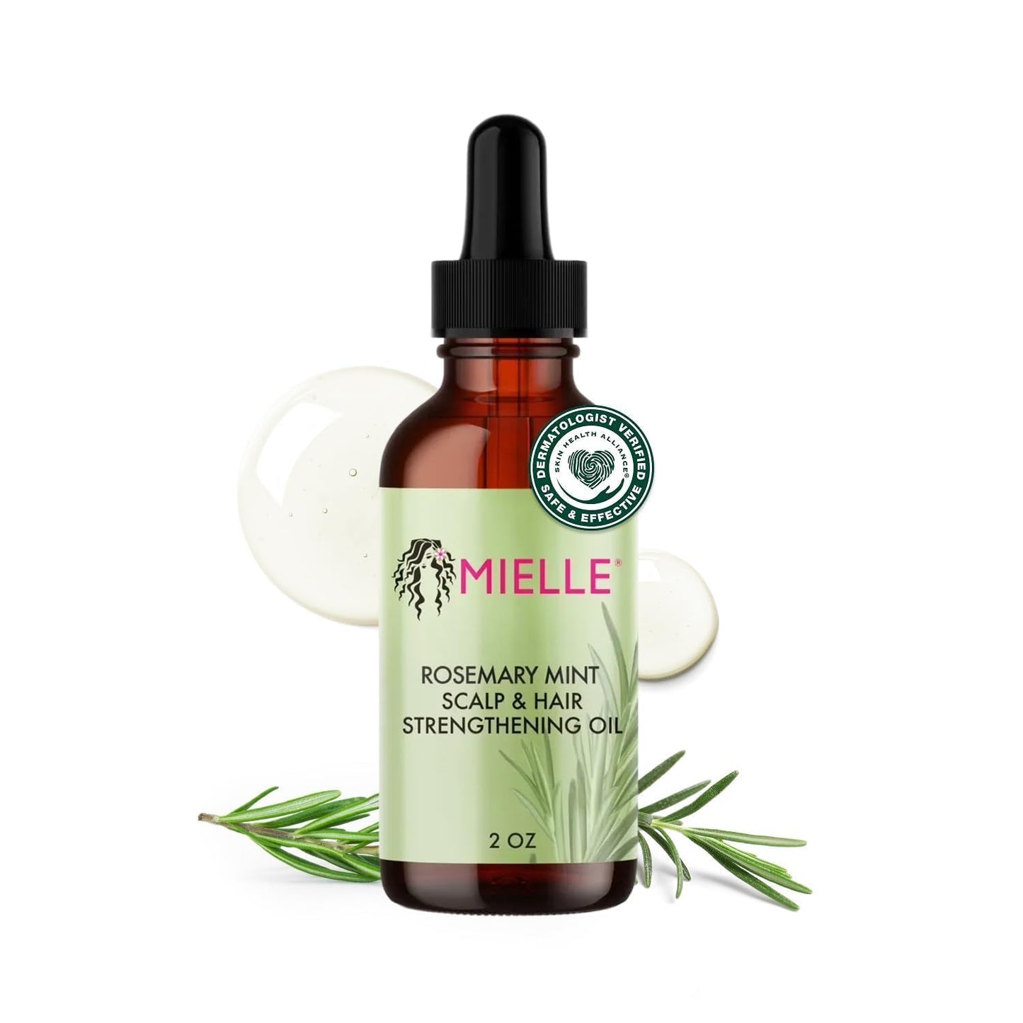 Mielle Organics Rosemary & Mint Hair Oil - Strengthening Biotin Oil Infused Frizzy & Damaged Hair Care - Split Ends & Dry Scalp Treatment to Support Beauty and Personal Care Mielle Organics