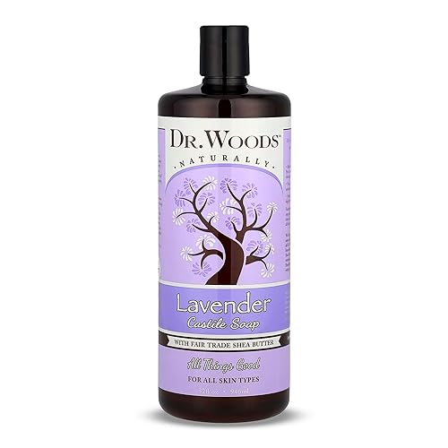 Dr. Woods Lavender Liquid Castile Soap - Castile Soap with Pure Lavender Oil, Body Wash for Men and Women, Contains Organic Shea Butter, Natural