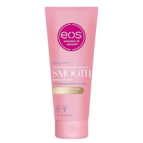 eos Cashmere Skin Collection Post-Shave Smooth Body Cream- Vanilla Cashmere, 72-Hour Hydration, Nourishing, Body Care, Shea Butter, 7 fl oz