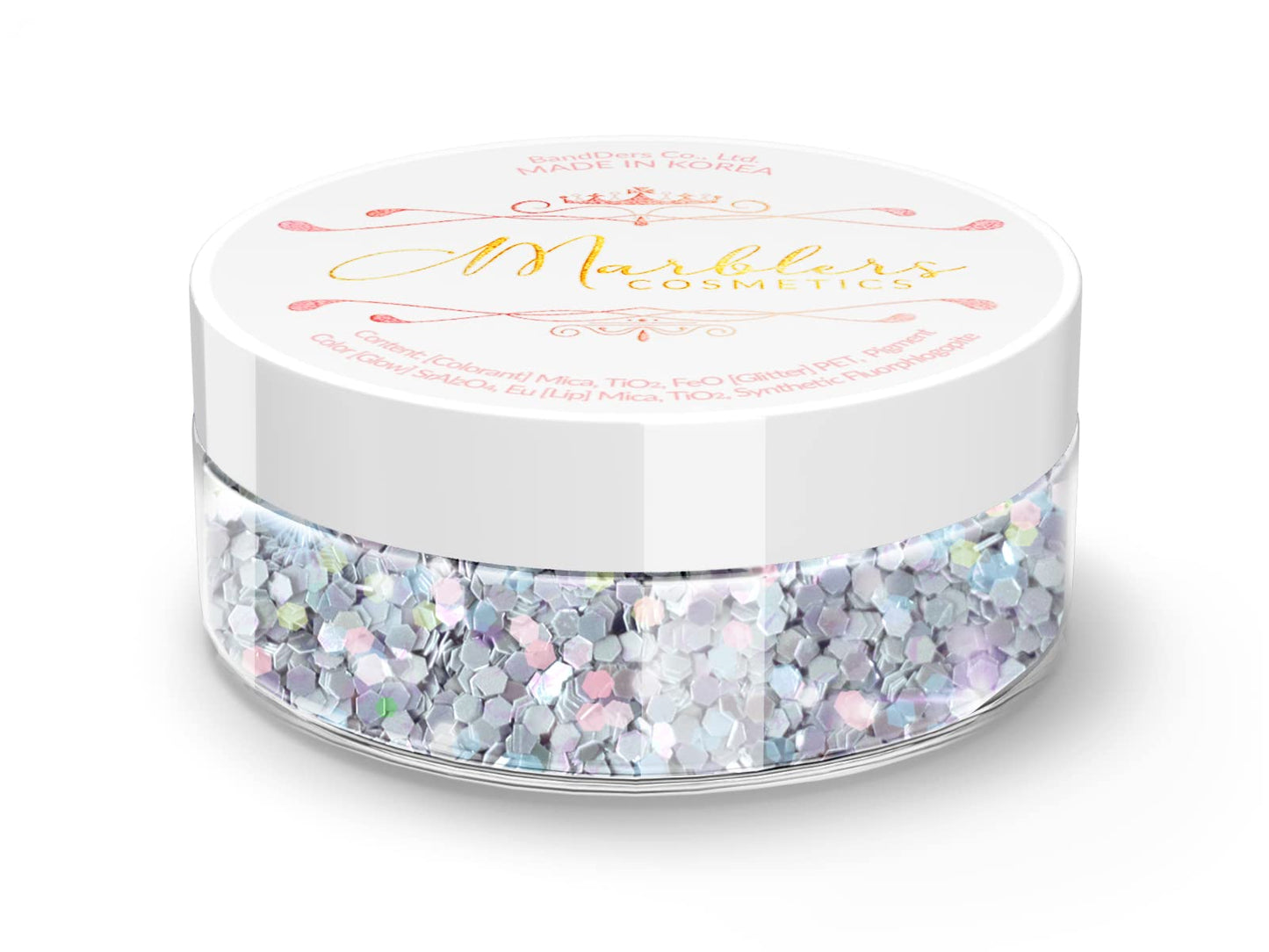 MARBLERS Mermaid Shaped Face & Body Glitter [Ash Blue] 0.18oz (5g) | Chunky | Chopped | Flake | Non-Toxic | Vegan | Cruelty-Free | Festival, Rave