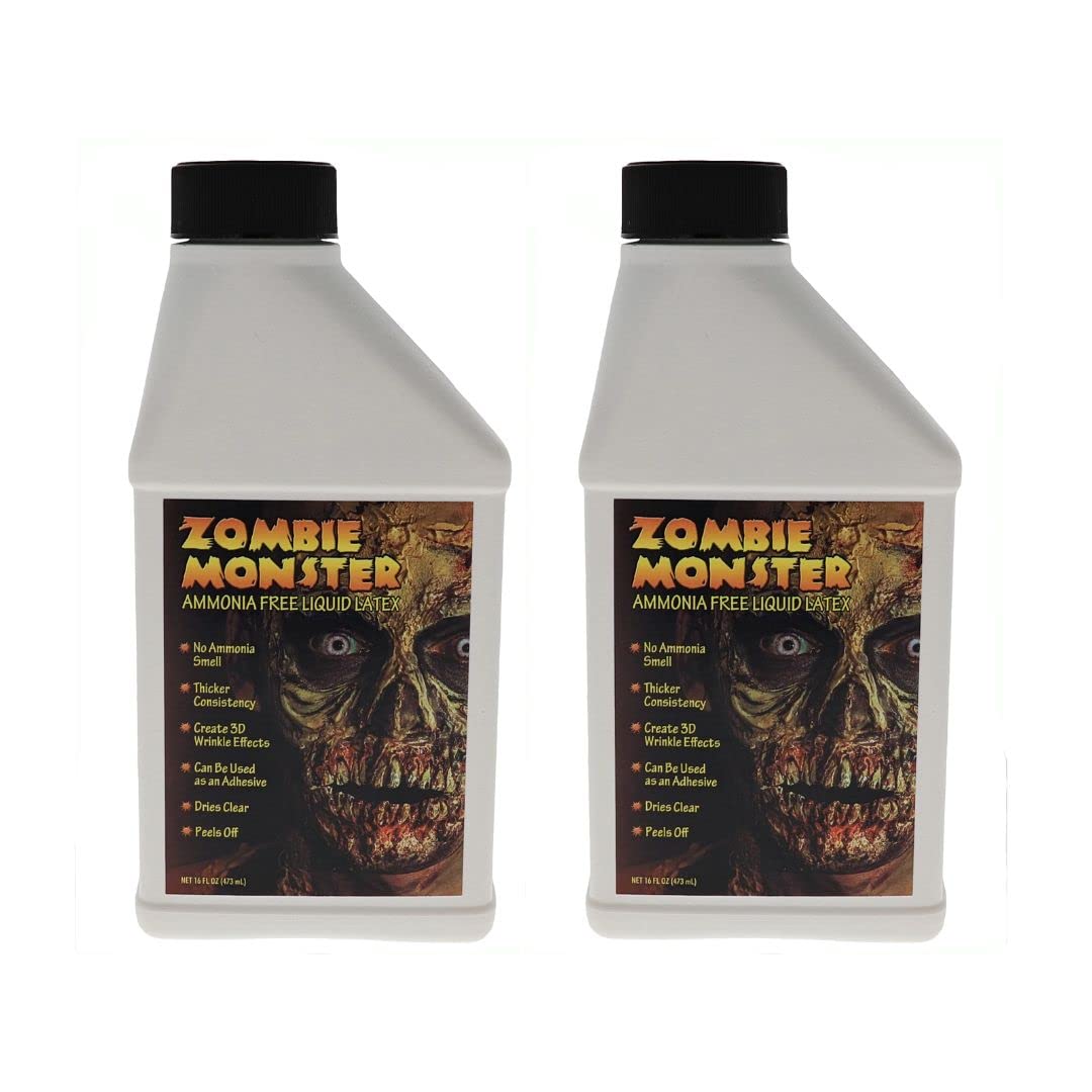 FX Zombie Ammonia Free Liquid Latex (2 Pack) For Halloween Costume, Zombie, Vampire, Monster Make Up & Dress Up, Special Effects, Parties and Cosplay