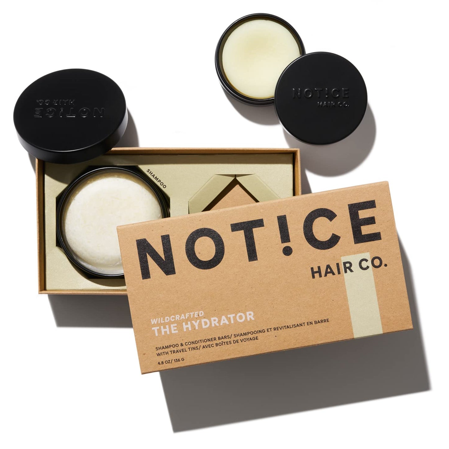 NOTICE Hair Co. The Hydrator Shampoo & Conditioner Bars - Travel Set - moisturizing | dry & curly hair