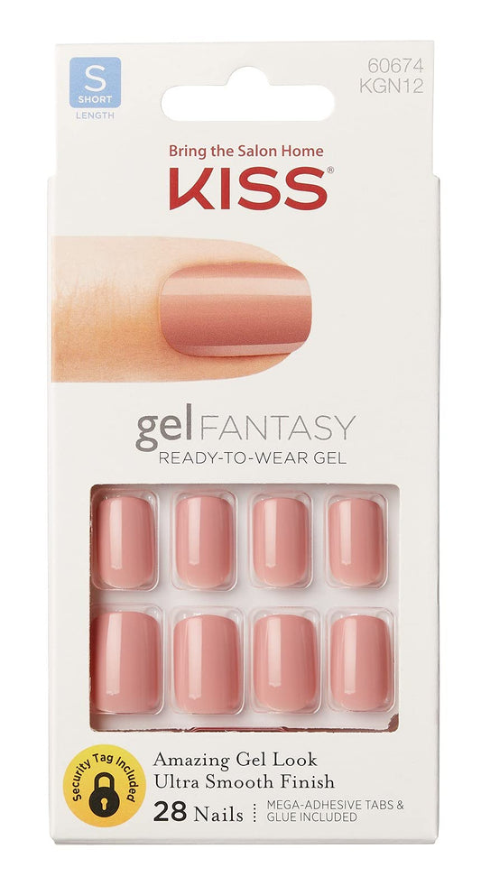 Kiss Gel Fantasy Collection 28 Count Rosey Short Length (Pack of 2) Beauty & Personal Care KISS