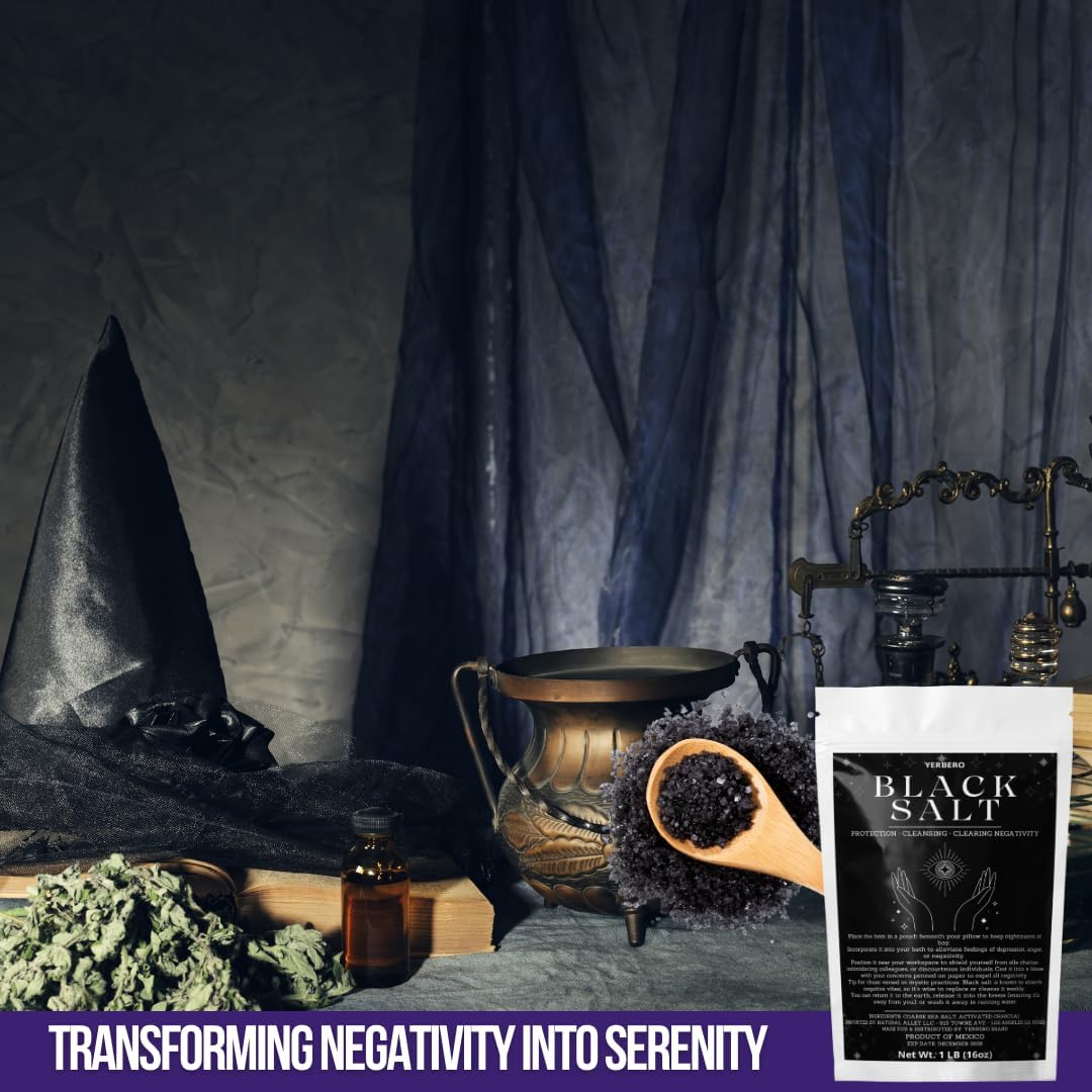 Yerbero - Black Salt for Protection 2oz (56g) - Sal Negra - Essential Wiccan & Witchcraft Supplies for Rituals, Spells, and Purification - Premium Sal Beauty and Personal Care YERBERO