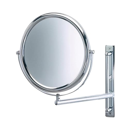 JERDON Two-Sided Wall-Mounted Makeup Mirror with 3X-1X Magnification -9” Diameter Mirror Extends 9” - Polished Chrome Finish - Model JP3030CF