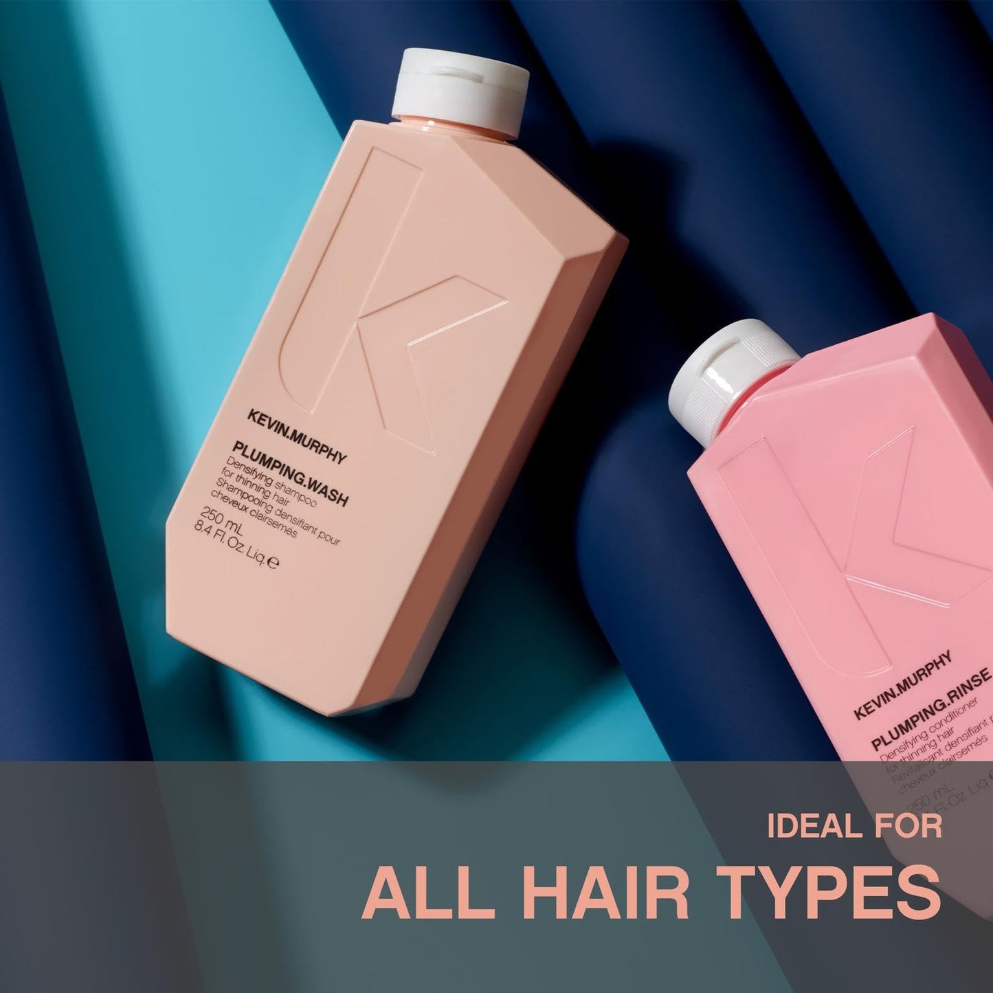 KEVIN.MURPHY PLUMPING.WASH & RINSE - Densifying Shampoo for Thinning Hair - Thickening Hair Conditioner - For Fine, Thin & Ageing Hair - 250 mL / 8.4