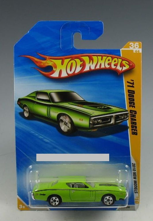 Hot Wheels 2010 New Models 36 of 44 Green '71 Dodge Charger