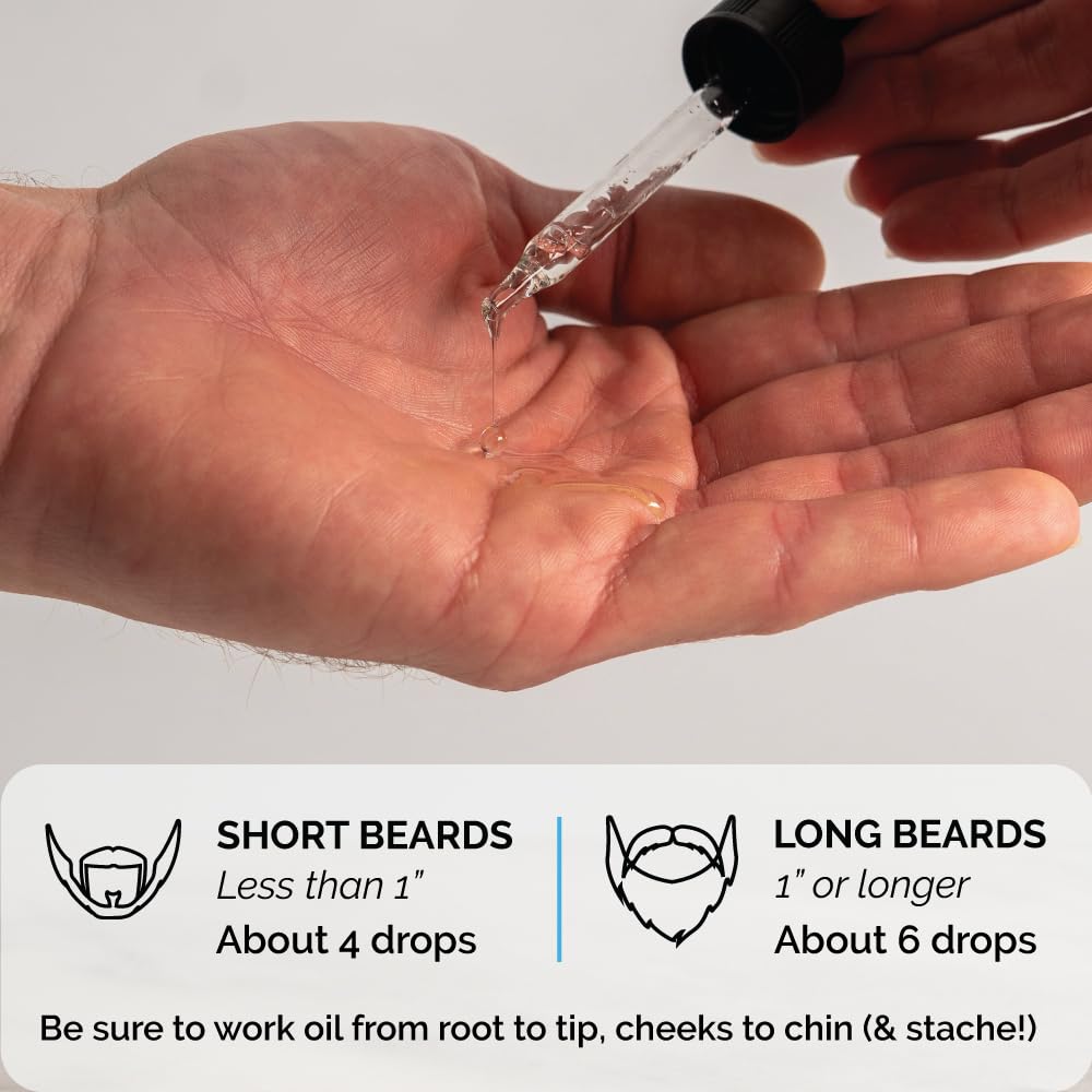 ZEUS Natural Beard Oil for Men, Premium Grooming Oil to Soften, Hydrate, Condition & Control Frizz in Beard and Mustache (Made in USA) Sandalwood