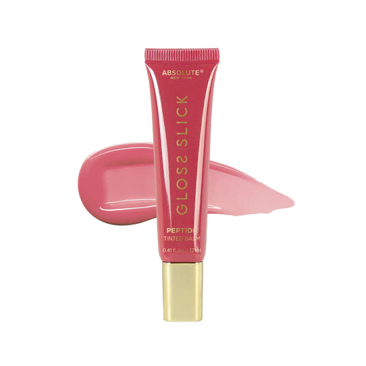 Absolute New York Gloss Slick Peptide Tinted Balm, Weightless and Non-Sticky, Soft Hydrated and Plump Lips (MLPT02 Sweet Bubblegum)