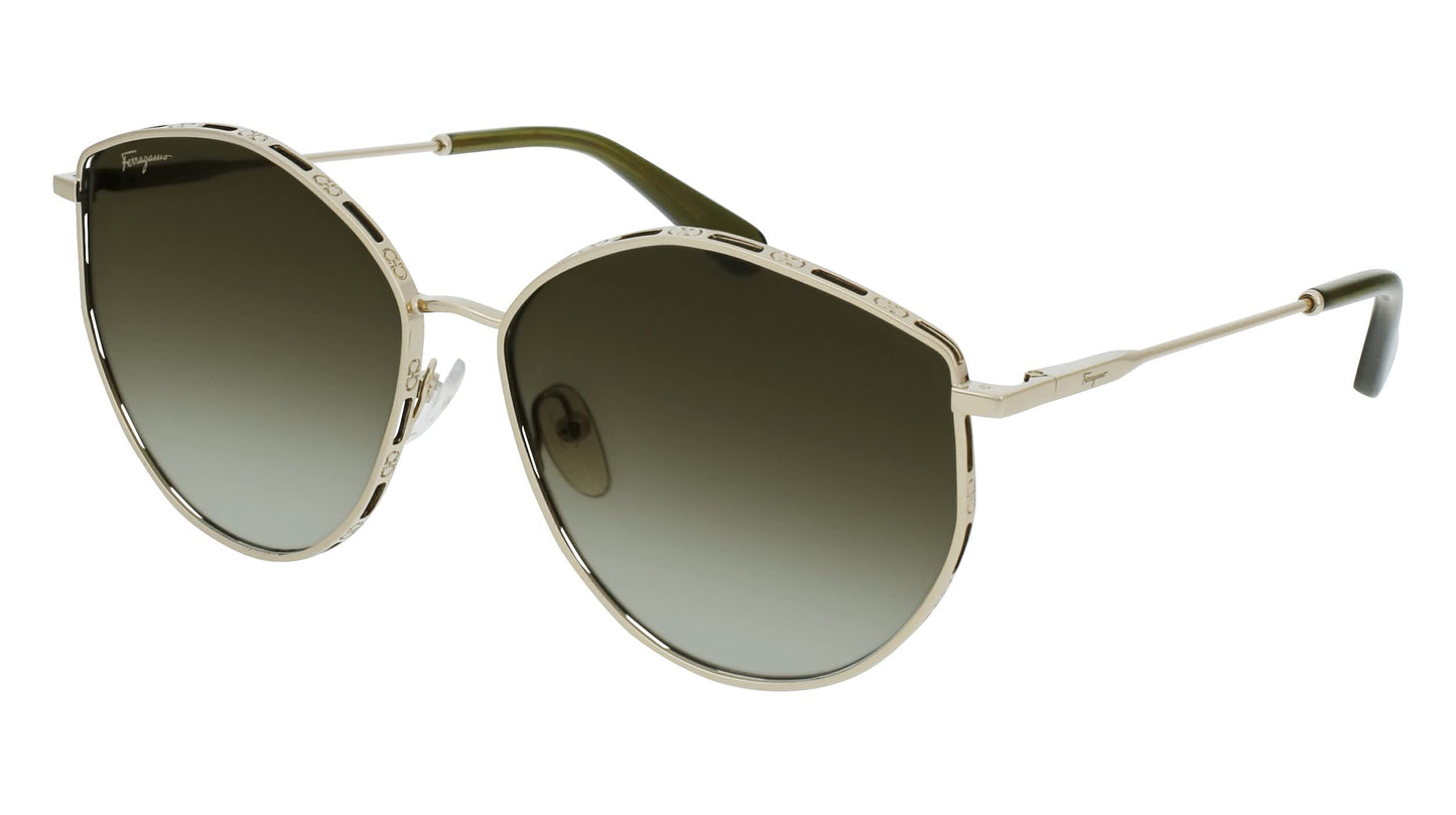 Ferragamo Women's Sf264s 60Mm Sunglasses, Gold