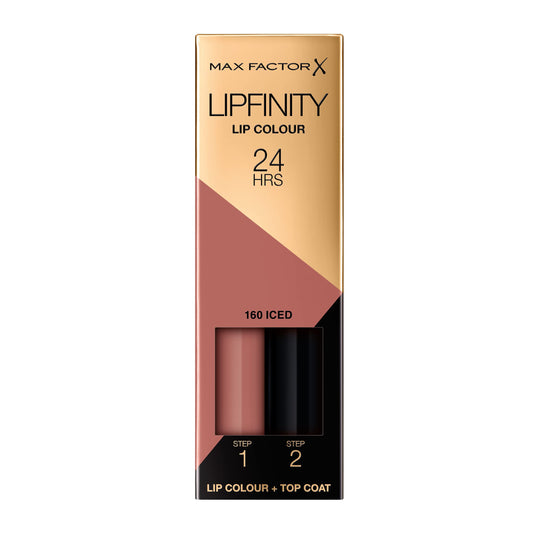 Max Factor X Lipfinity Lip Color, 160 Iced, Step 1: 2.3 ml & Step 2: 1.9 g Beauty & Personal Care Max Factor