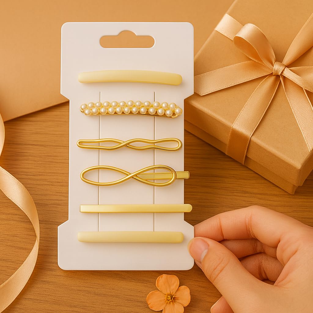 Doromy Kraft Paper Hair Clip Holders - 100 Packs Rectangular Bow Barrettes Jewelry Display Cards 6.6X11.5cm for Organizing and Packaging
