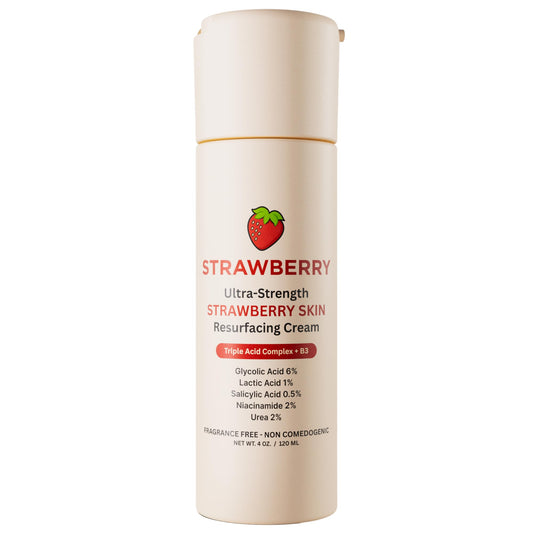 Strawberry® Resurfacing Cream for Keratosis Pilaris - KP Bump Eraser for Strawberry Skin - Exfoliating Lotion with Glycolic, Lactic & Salicylic Acid