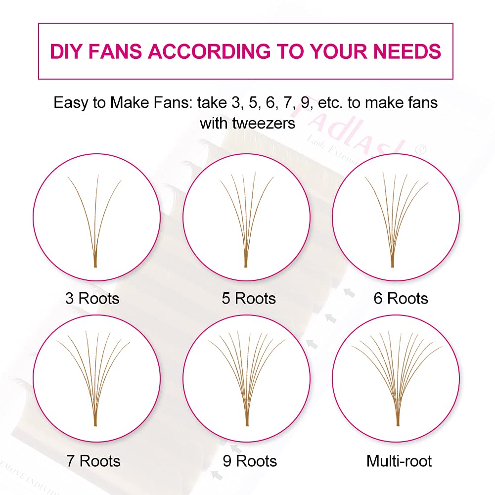YY Eyelash Extensions Premade Faux Mink Russian Volume Cluster Lashes Pre Fanned Easy Fan Y Shaped Lash Extensions (YY-0.07-C, 14mm) Beauty and Personal Care FADLASH