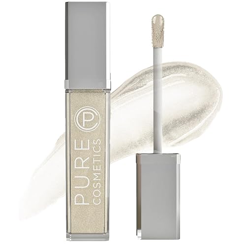 Pure Illumination Light-Up Lip Gloss with LED-Lit Applicator Brush + Side Mirror, Non-Sticky, Moisturizing Hydrating Lip Glosses with Lanolin, Jojoba