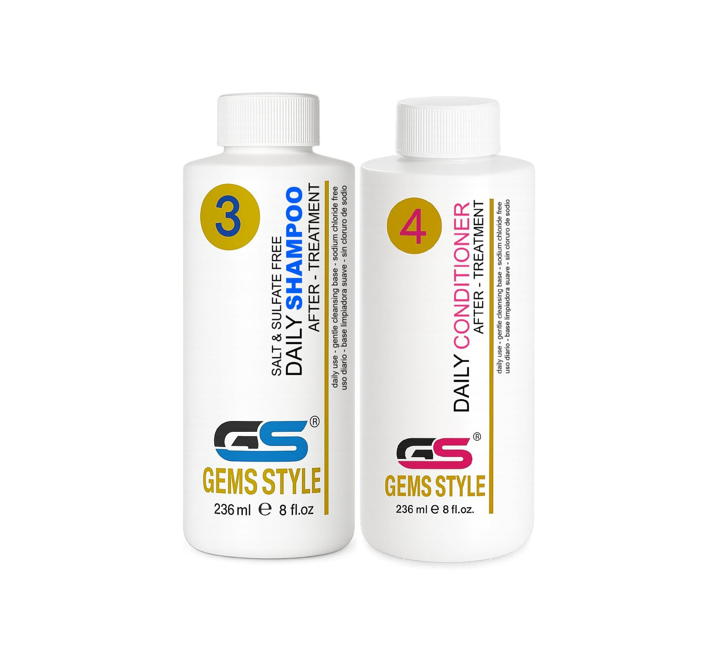 GS Gems Style Keratin Shampoo & Conditioner For After Treatment Maintenance 8 oz / 236 ml