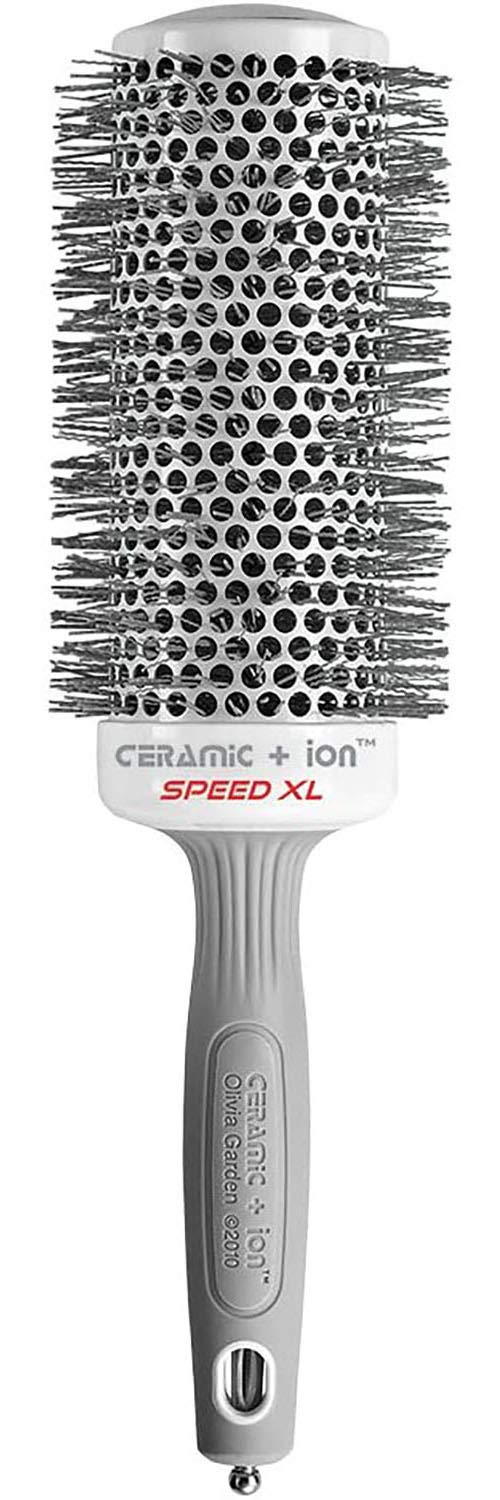 Olivia Garden Ceramic + Ion Speed XL - Extra-Long Round Thermal Hair Brush - Not Electrical - Professional Blowout Brush for Normal to Thick Hair - 2