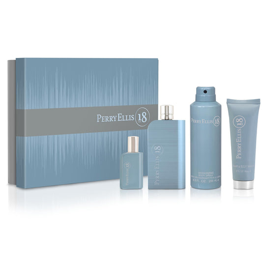 Perry Ellis 18 4-Piece Men Gift Set - Men Cologne Gift Set, Perfume, Fresh Fragrance Cologne Spray - 3.4 fl oz Eau de Toilette + .25 fl oz Mini Travel Beauty & Personal Care Perry Ellis