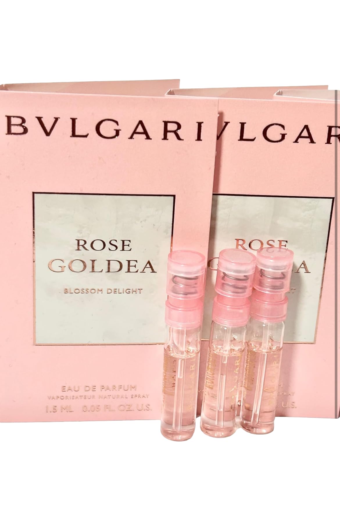 BVLGARI Sample Perfume Rose Goldea Blossom Delight EDP Spray Sample Vials1.5 ml / 0.05 Fl Oz Women Perfume Set of 3
