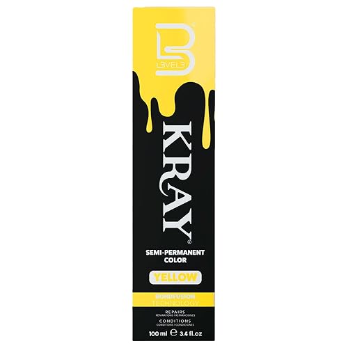 L3 Kray Semi Permanent Hair Color - Semi Permanent Hair Dye with Aloe Vera - Yellow