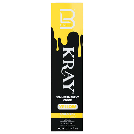 L3 Kray Semi Permanent Hair Color - Semi Permanent Hair Dye with Aloe Vera - Yellow