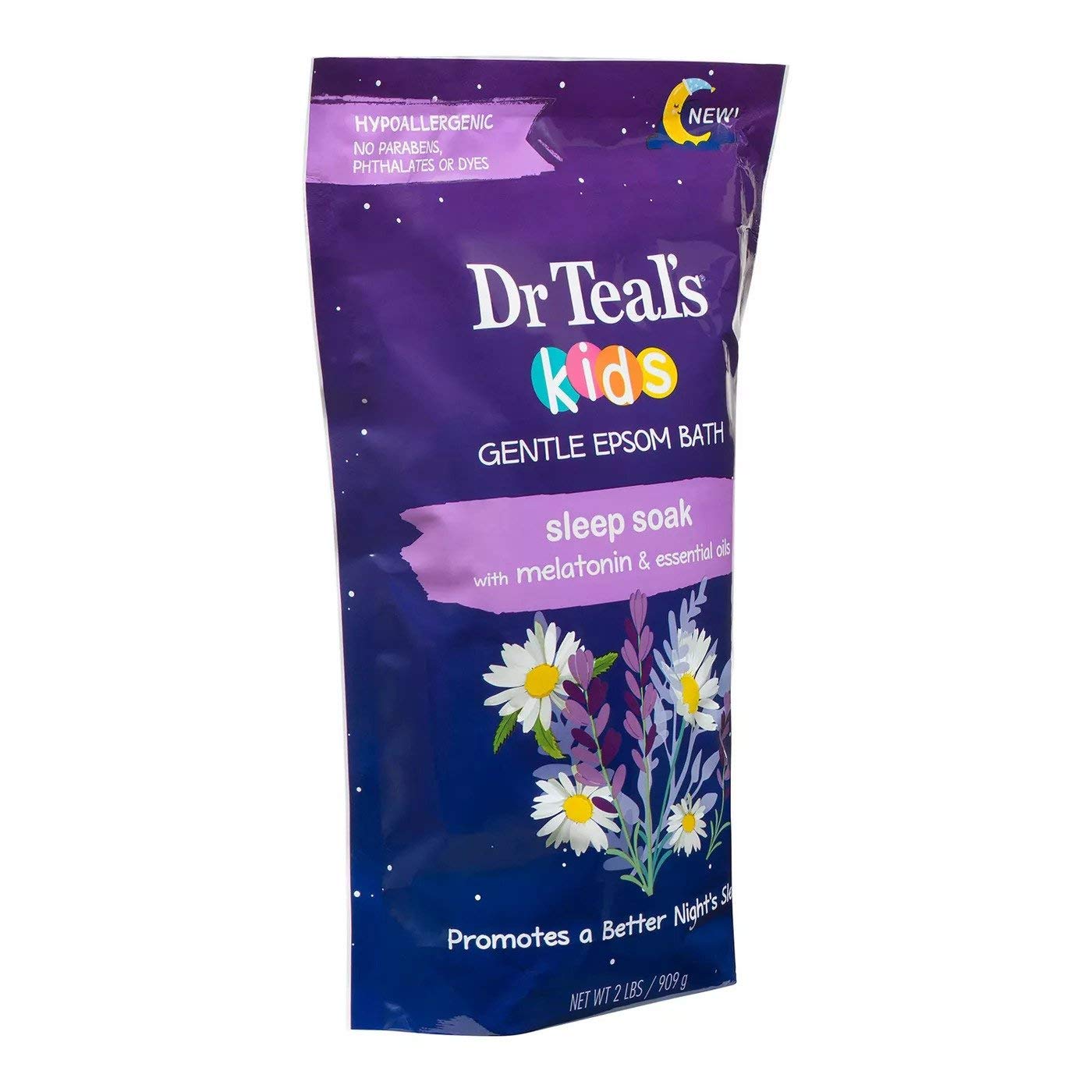 Dr. Teal's Kids' Gentle Sleep Soak with Pure Epsom Salt & Melatonin - (2 Pack, 2lbs Ea.) - Coconut and Other Essential Oils Relieve Stress & Soothe Beauty and Personal Care Dr Teal's