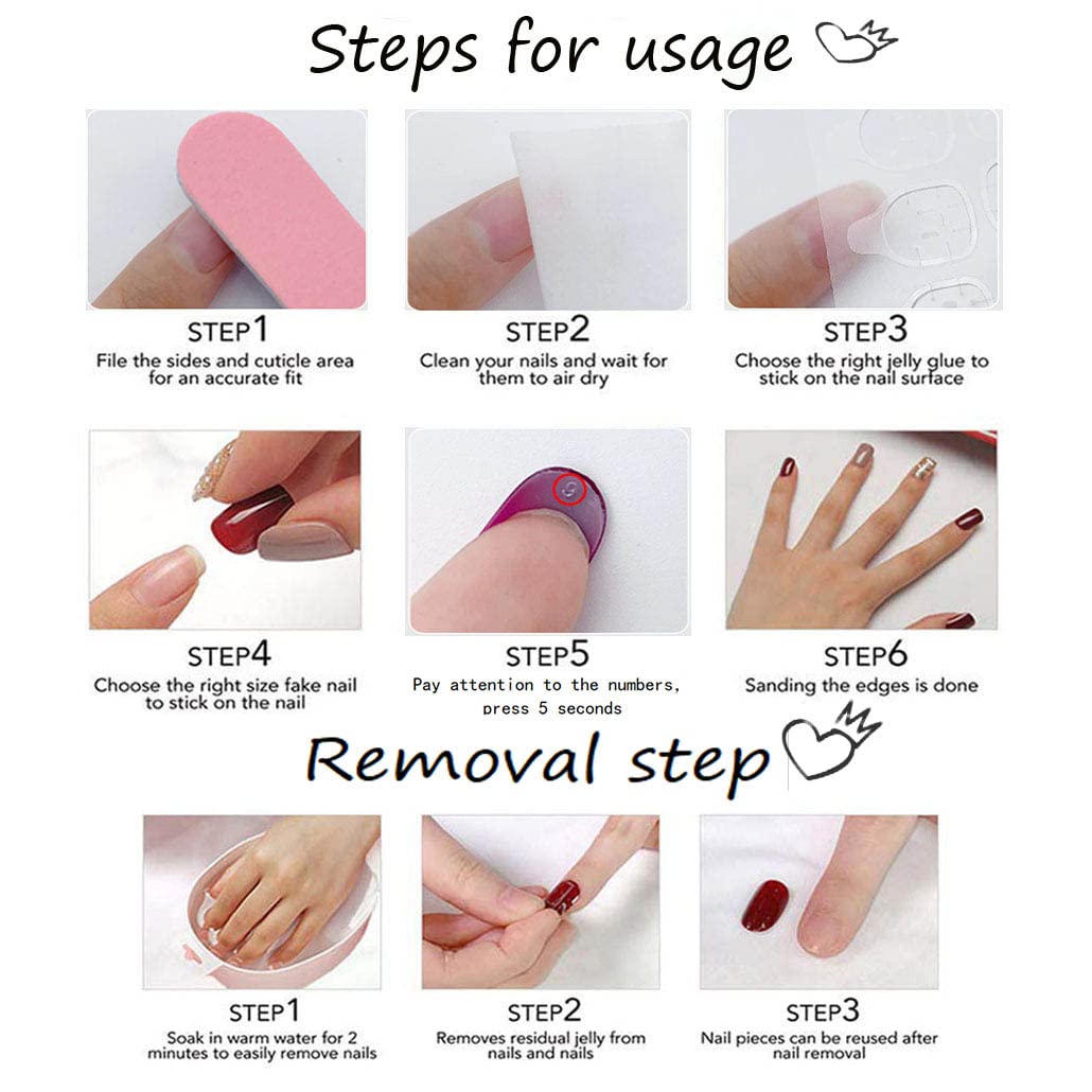 Foccna Gradient Pink Press on Nails Coffin Long Fake Nails Bling False Nails Rhinestone Design White Nails Full Cover False Nail Tips 24 pcs
