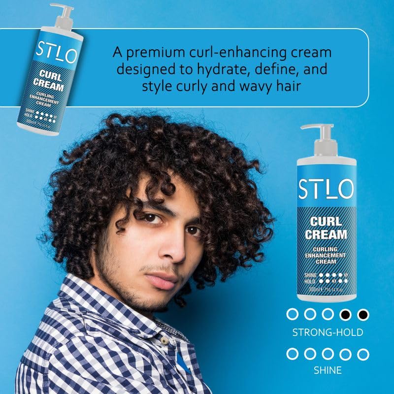 STLO Moisture Rich Curl Cream - Enhances Shine and Frizz Control - Defines Natural Curly Hair 300ml