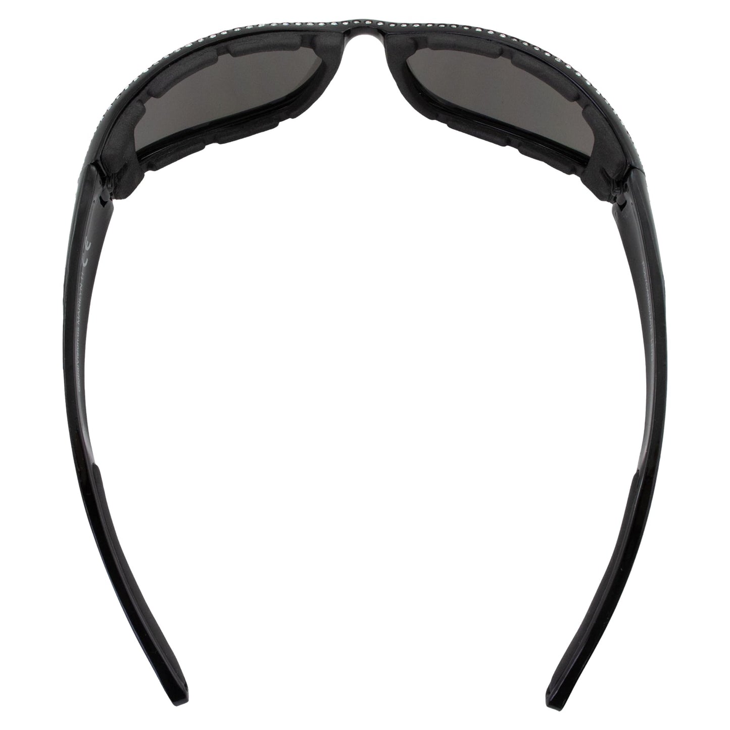 2 Pairs of Global Vision Eyewear Marilyn 11 Women's Bling Black Motorcycle Sunglasses Black + Orange Stripe Frames Flash Mirror Lenses