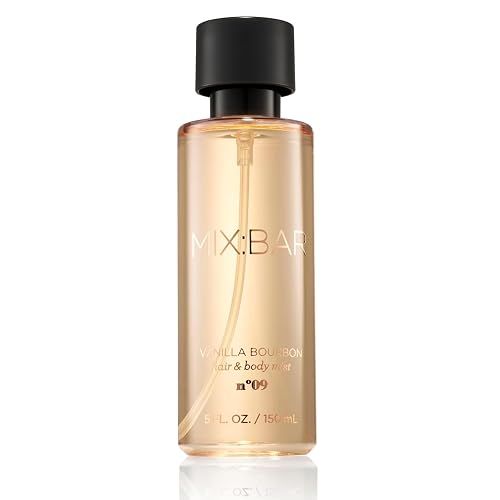 MIX:BAR Vanilla Bourbon Hair + Body Mist Spray for Women + Girls - Vanilla Bean, Sandalwood, Jasmine + Bergamot, Amber Fragrance Notes - Vanilla