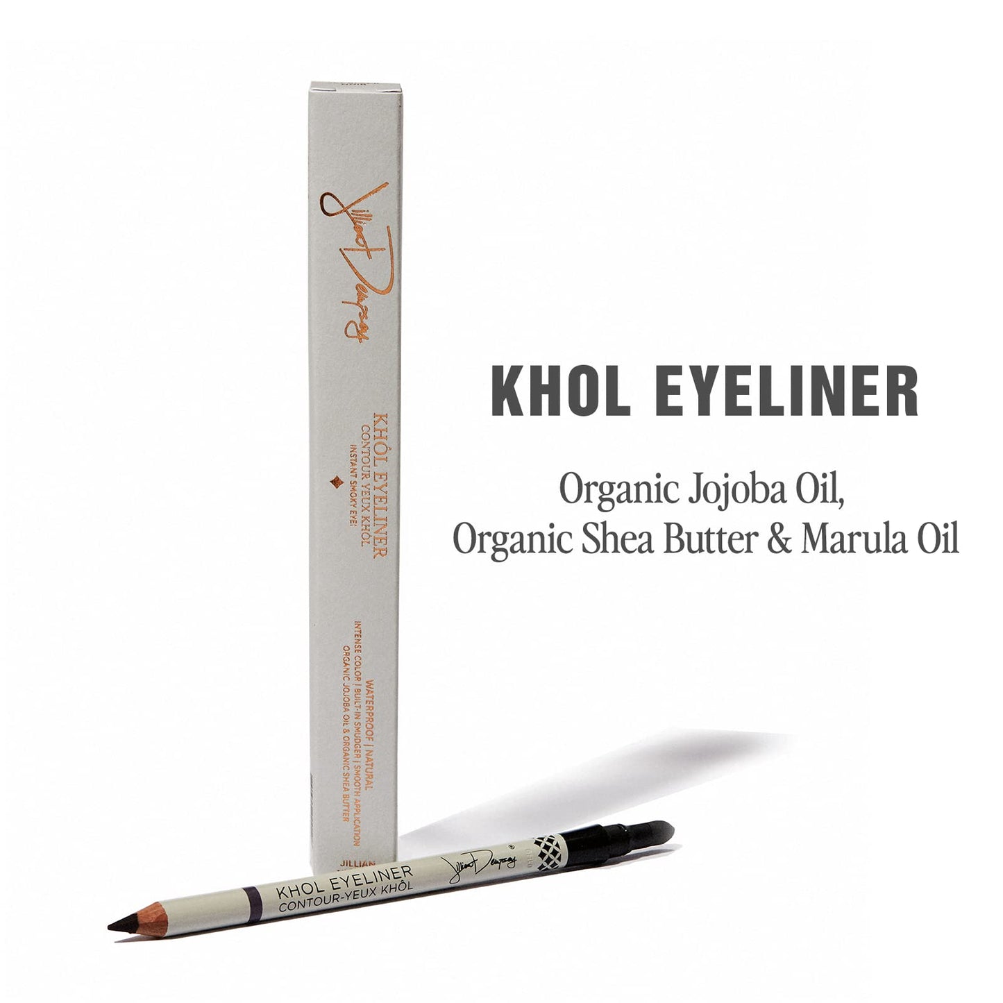 Jillian Dempsey Khol Eyeliner: Clean, Waterproof Eyeliner Pencil with Built-In Smudger for Effortless Blending - Rich Pigment, Cruelty-Free, Jet Black