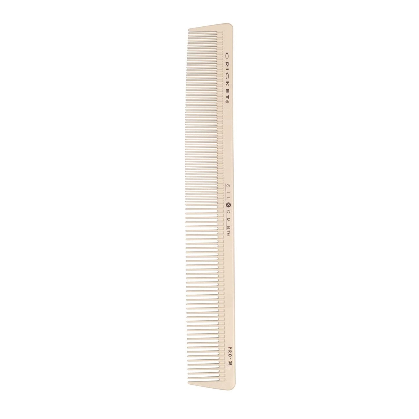 Cricket Silkomb Pro-35 Extra Long Hair Cutting Comb - Silicone-Injected, Seamless Teeth with Dual Tooth Pattern for Precision Cutting, Styling, Ideal