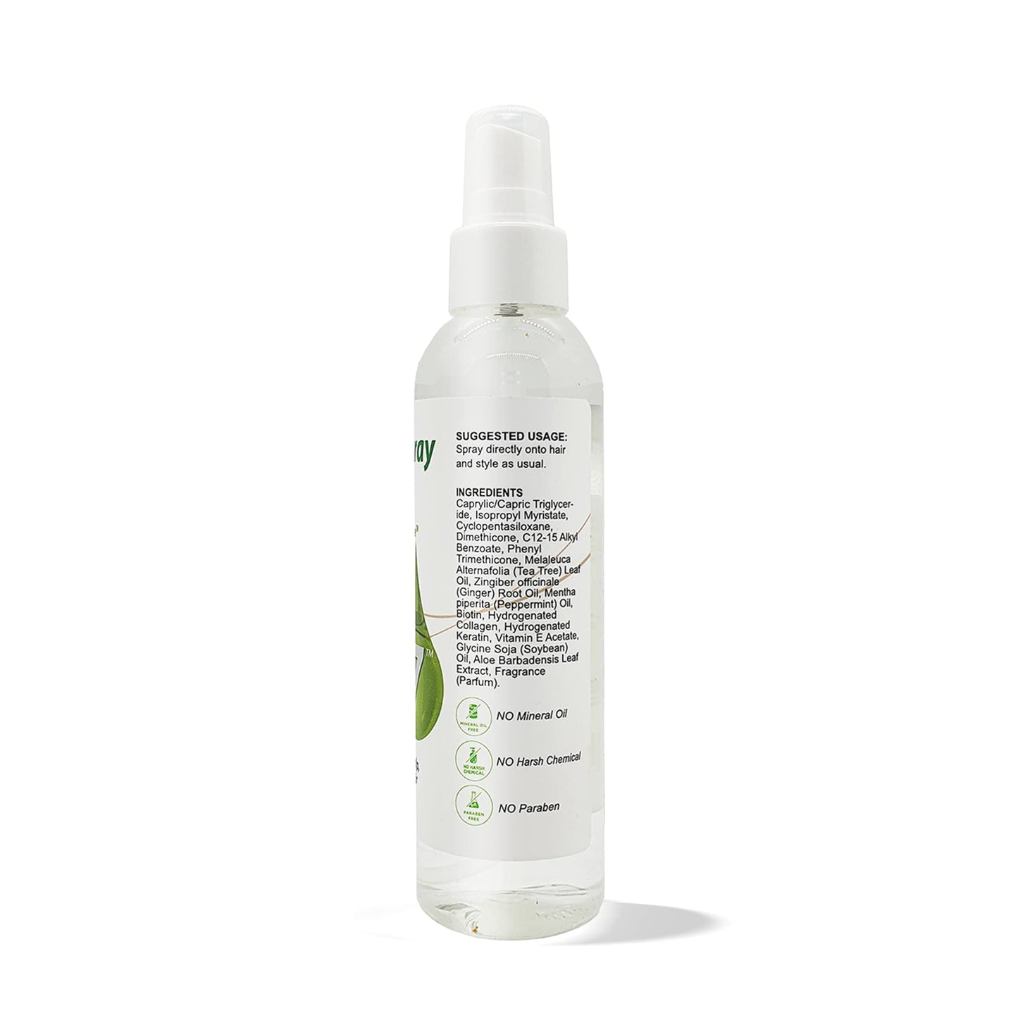 BIO7 SHINE SPRAY W/ BIOACTIVE BIOTIN, COLLAGEN, KERATIN + TEA TREE/GINGER-MINT - 6 Fl Oz - Leave Natural Hair, Wigs, and Weaves with a Glossy Shine