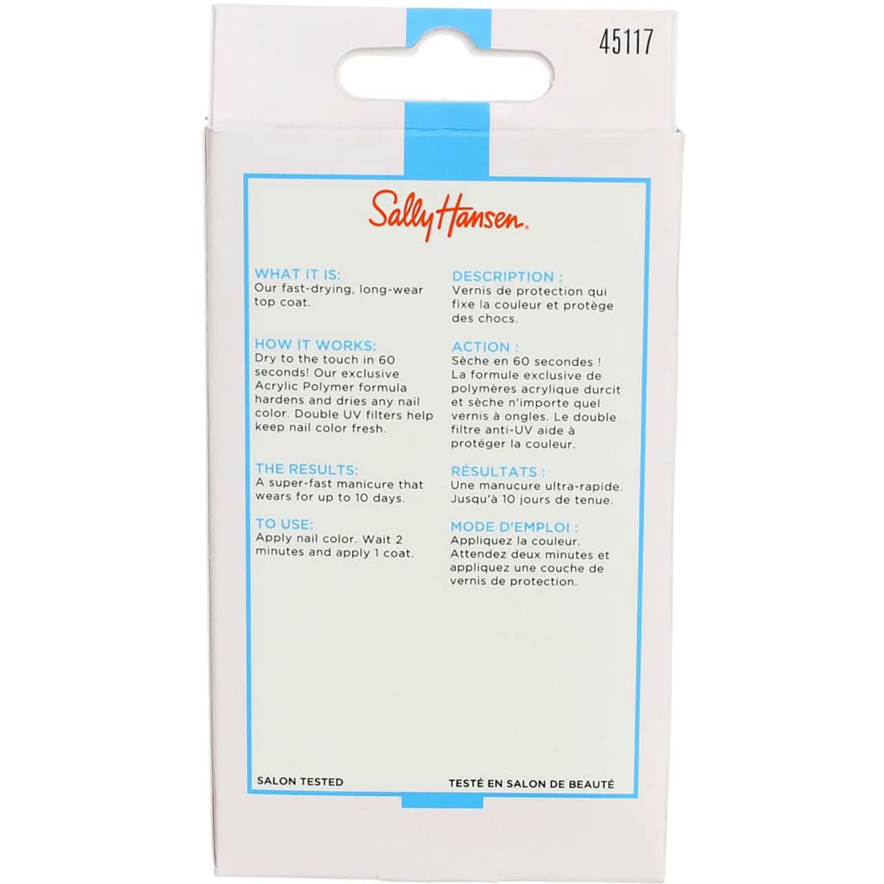 Sally Hansen Insta-Dri Topcoat Clear 0.45 Ounce (13.3ml) (Pack of 6) Beauty & Personal Care Sally Hansen
