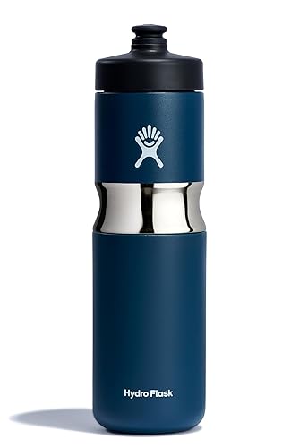 Hydro Flask 20 oz Wide Mouth Sport Cap Stainless Steel Reusable Water Bottle Indigo - Vacuum Insulated, Dishwasher Safe, BPA-Free, Non-Toxic
