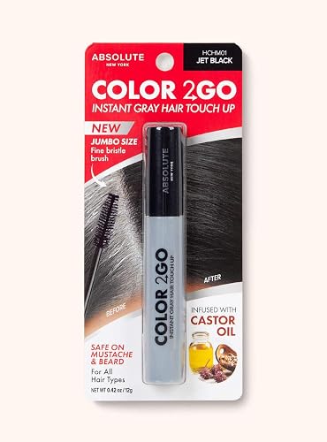 Absolute New York Color 2 Go Hair Mascara (HCHM01 Jet Black, .42 oz)