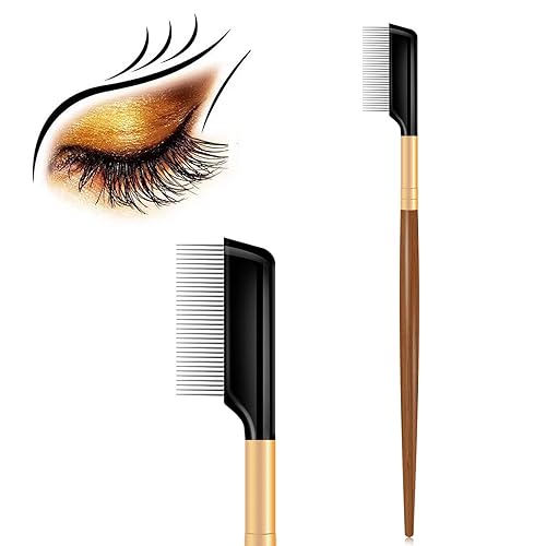 Eyelash Comb-Eye Lash Separator Tool, Mascara Applicator-Eye Lash Comb Separator for Separating and Combing Lashes with Comb Cover Eyebrow Brush