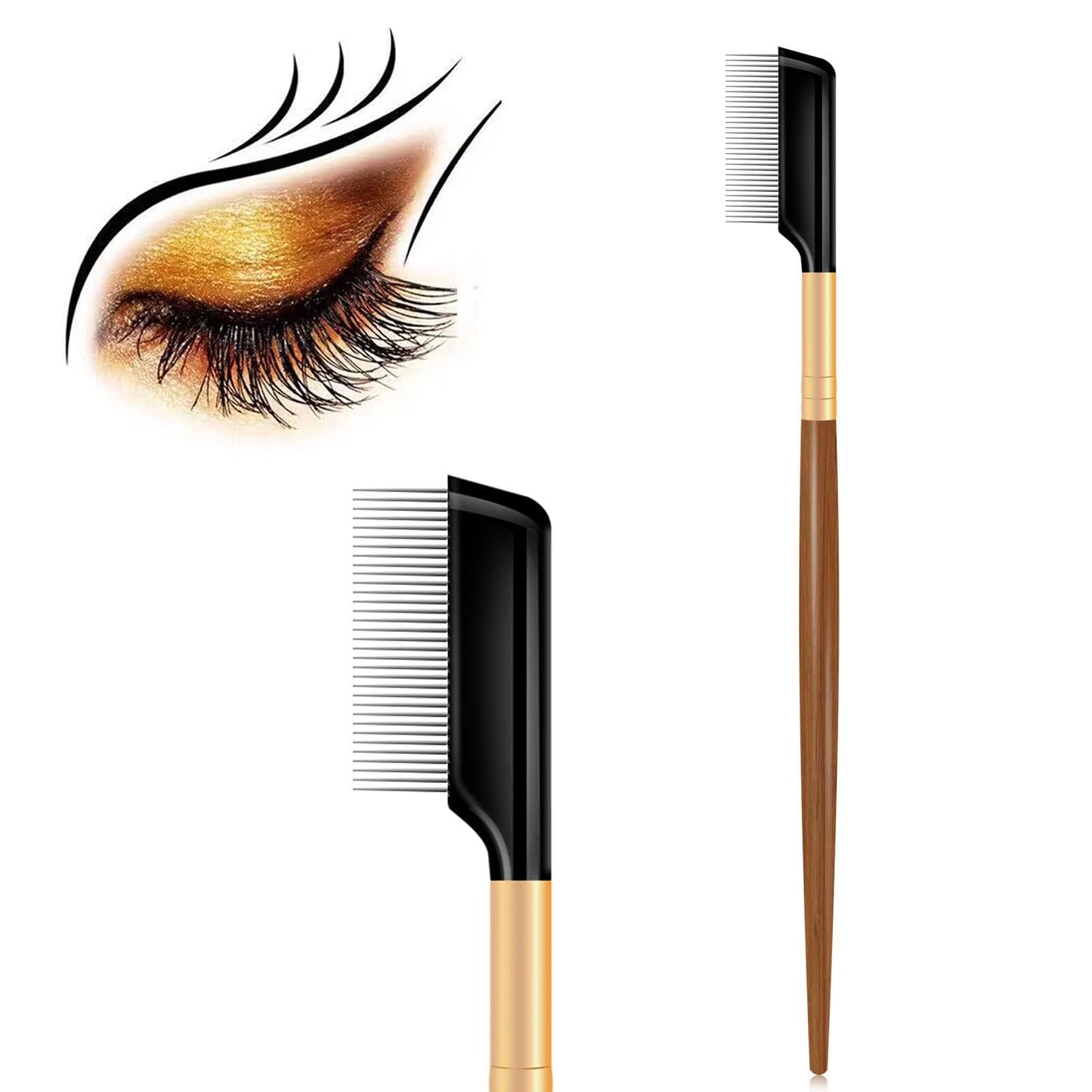 Eyelash Comb-Eye Lash Separator Tool, Mascara Applicator-Eye Lash Comb Separator for Separating and Combing Lashes with Comb Cover Eyebrow Brush