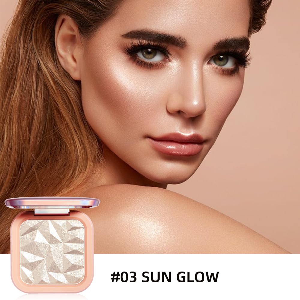 ELESSY Highlighter Makeup Palette,Face Glitter illuminator Palette,Natural Sparkling Finish Highlighter Powder,High Glossy Shimmer Smooth Baked