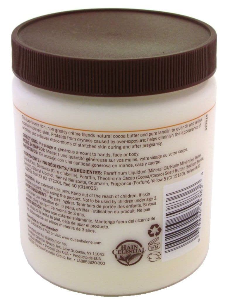 Queen Helene Jar Cream Cocoa Butter 15 Ounce (443ml) (6 Pack)